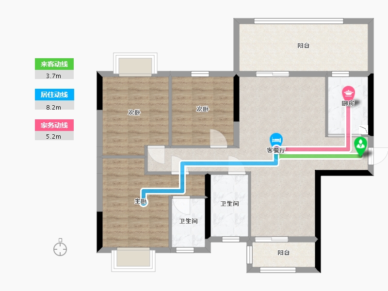 广西壮族自治区-南宁市-轨道御水元筑-95.46-户型库-动静线