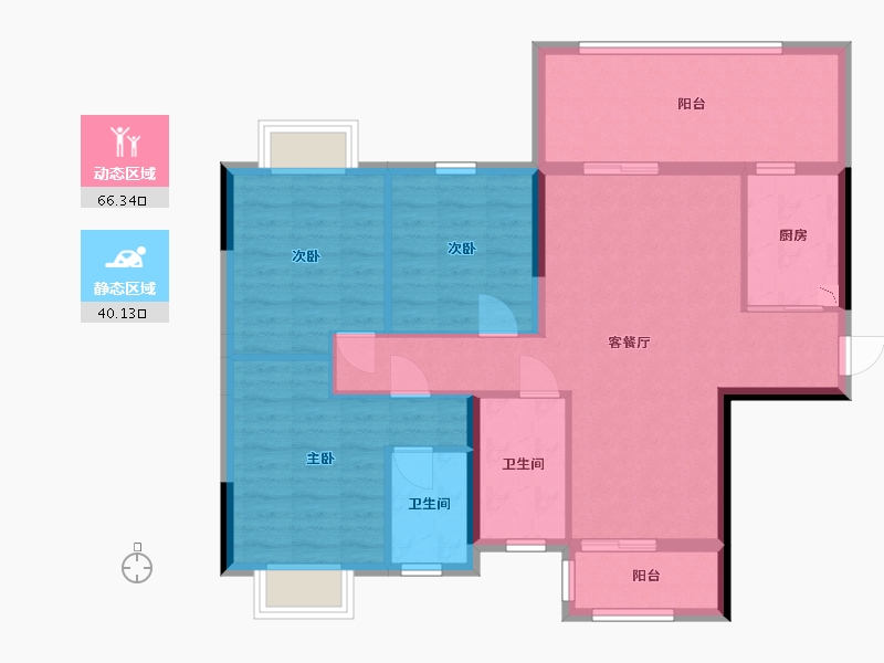 广西壮族自治区-南宁市-轨道御水元筑-95.46-户型库-动静分区