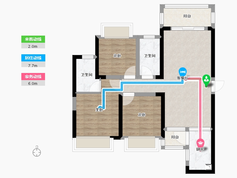 广西壮族自治区-南宁市-万丰新新传说-68.87-户型库-动静线