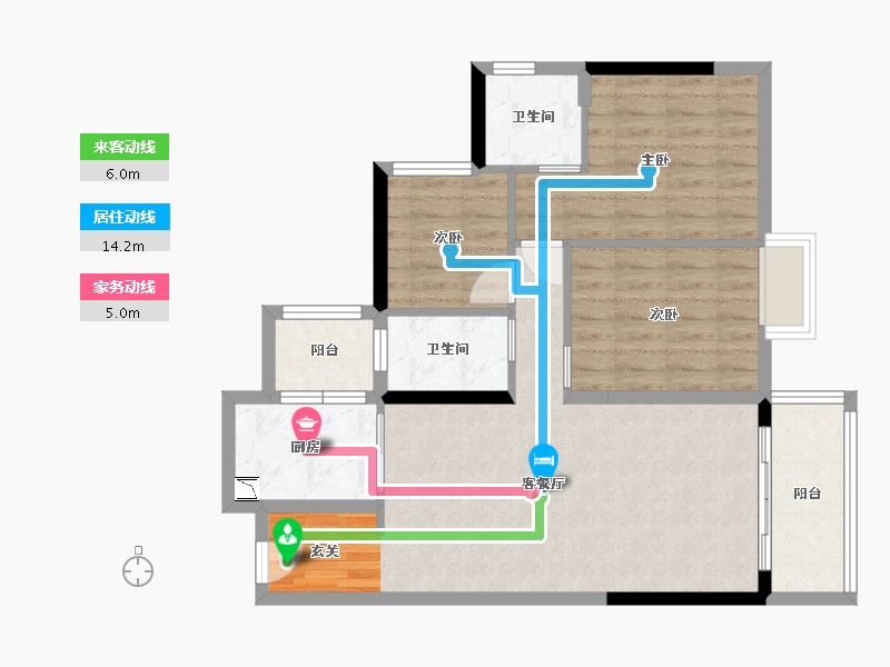 广东省-东莞市-碧桂园兰亭-78.48-户型库-动静线