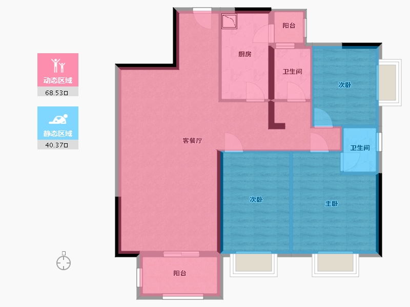 广西壮族自治区-南宁市-亿鼎温岭华府-98.03-户型库-动静分区