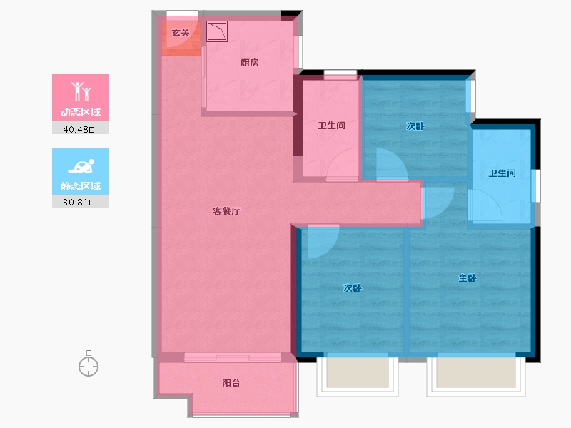 广西壮族自治区-南宁市-合景叠翠峰-63.56-户型库-动静分区