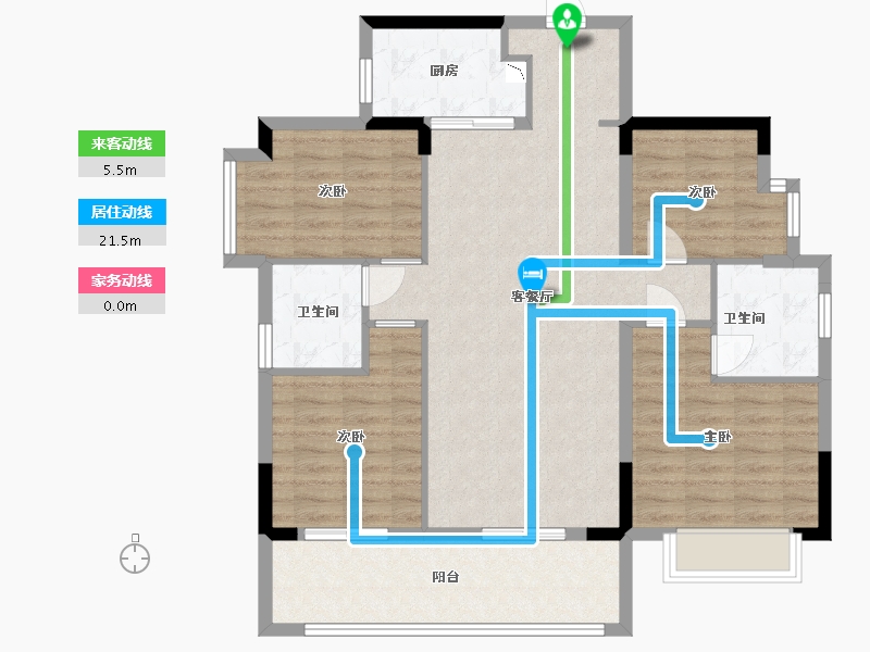 广东省-东莞市-碧桂园·銅雀臺三期-101.72-户型库-动静线