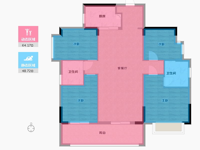 广东省-东莞市-碧桂园·銅雀臺三期-101.72-户型库-动静分区