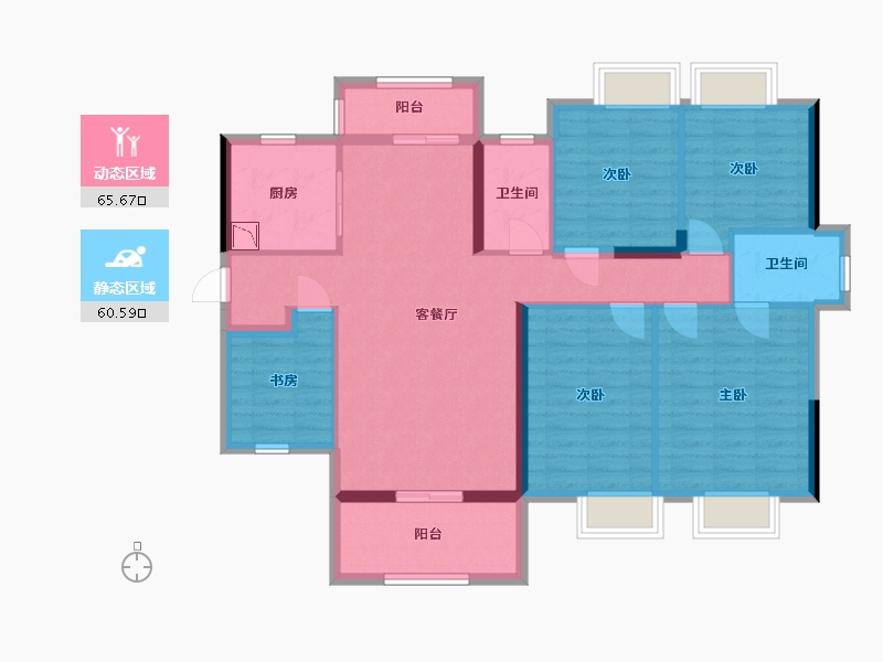 广西壮族自治区-南宁市-龙光天曜-113.15-户型库-动静分区