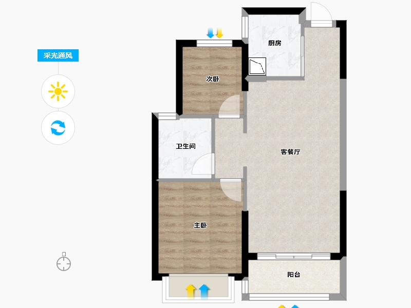 广西壮族自治区-南宁市-南宁恒大城-56.42-户型库-采光通风