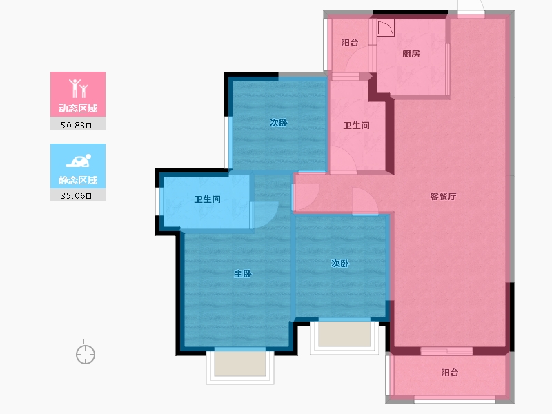 广东省-东莞市-龙光玖龙玺-76.26-户型库-动静分区