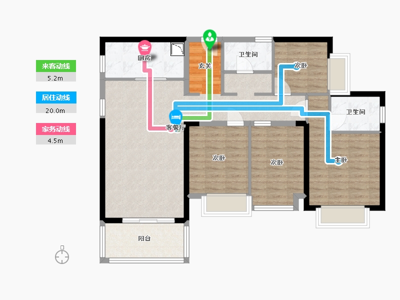 广东省-东莞市-万科滨海大都会-95.99-户型库-动静线