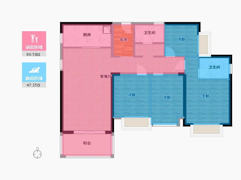 广东省-东莞市-万科滨海大都会-95.99-户型库-动静分区