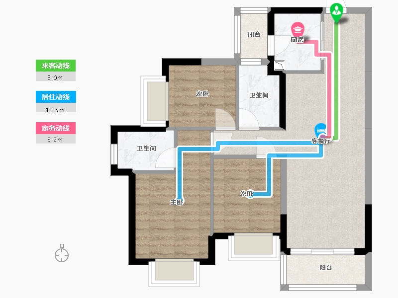 广东省-东莞市-龙光玖龙玺-71.28-户型库-动静线