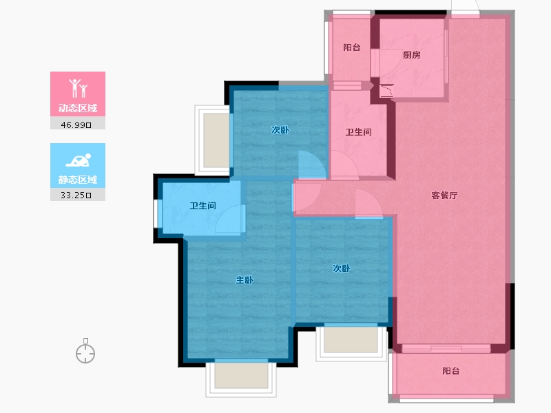 广东省-东莞市-龙光玖龙玺-71.28-户型库-动静分区