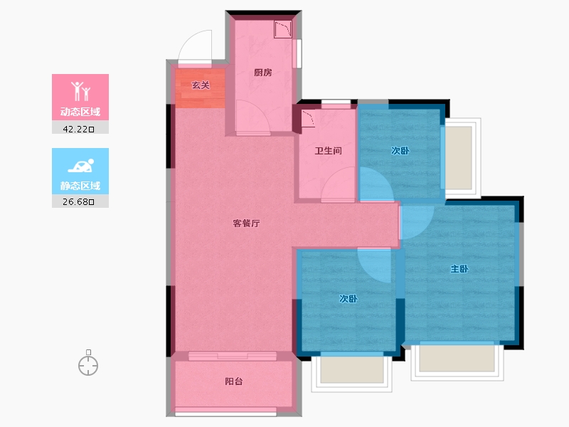 广东省-中山市-中山恒大御府-60.84-户型库-动静分区