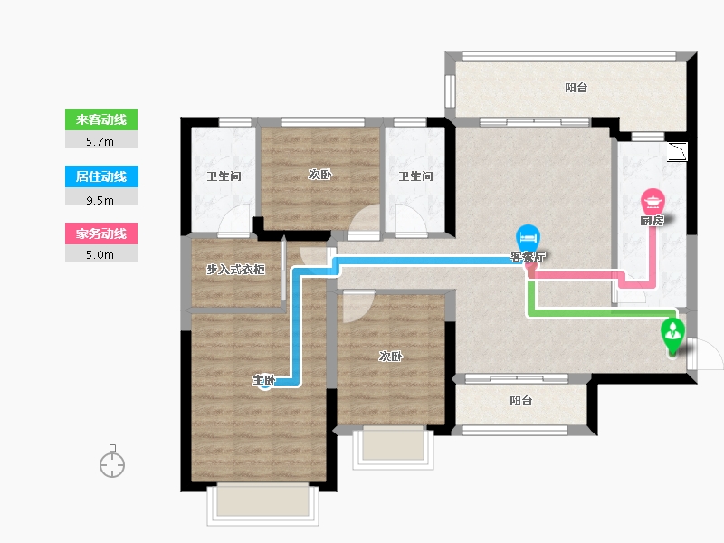 广西壮族自治区-南宁市-南宁恒大城-95.89-户型库-动静线