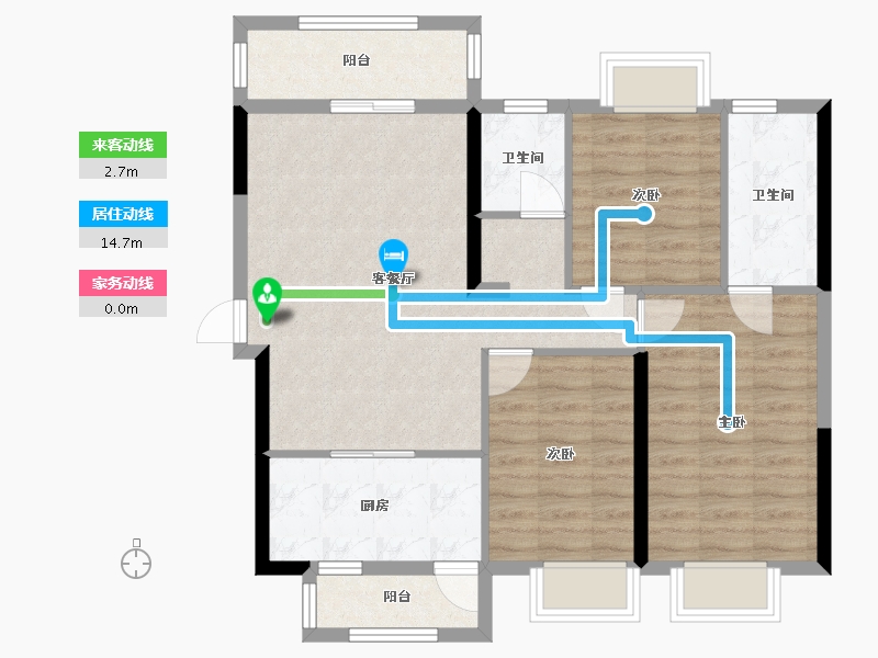 广西壮族自治区-南宁市-亿鼎温岭华府-85.67-户型库-动静线