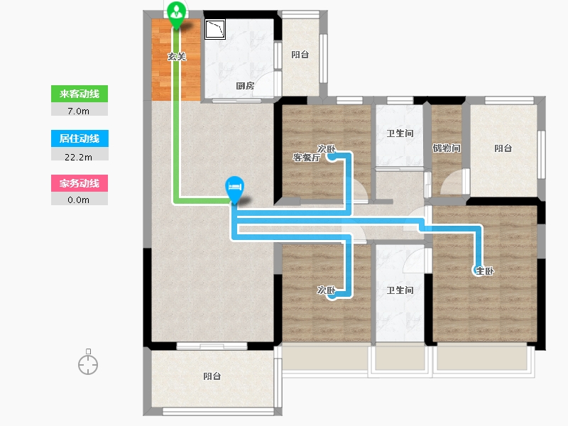 广东省-东莞市-碧桂园滨江府-100.70-户型库-动静线