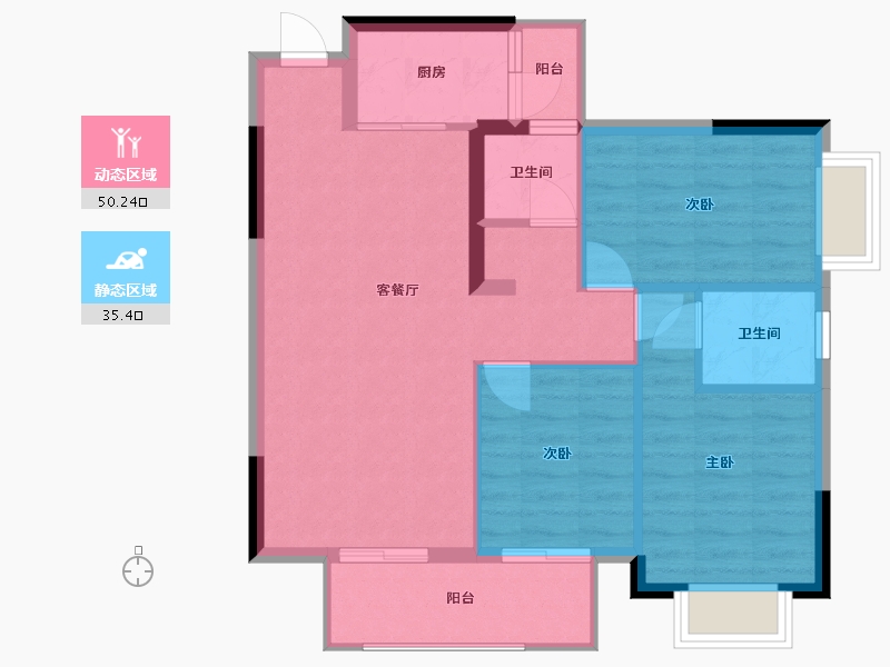 广西壮族自治区-南宁市-亿鼎温岭华府-77.45-户型库-动静分区