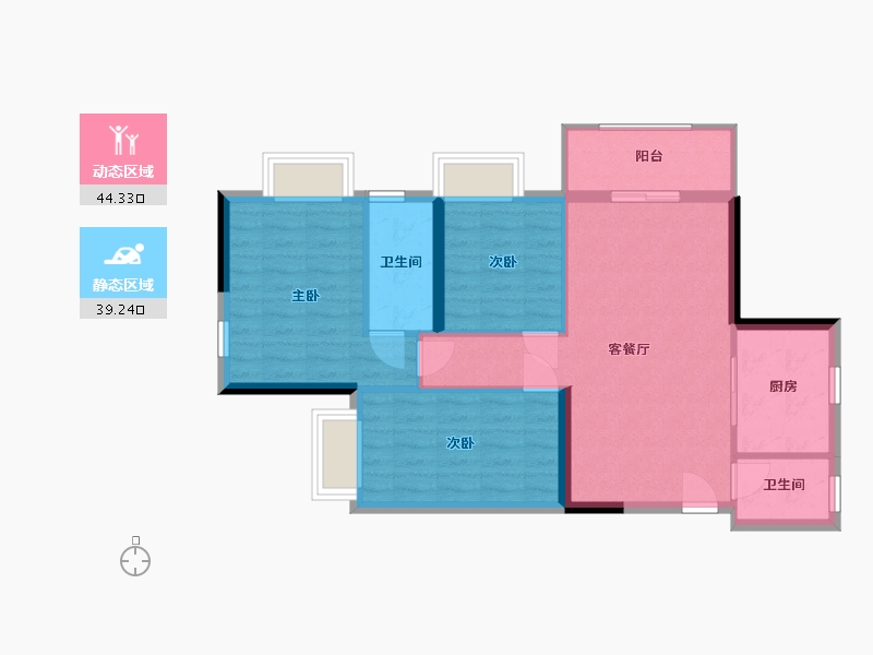 广西壮族自治区-南宁市-亿鼎温岭华府-75.30-户型库-动静分区