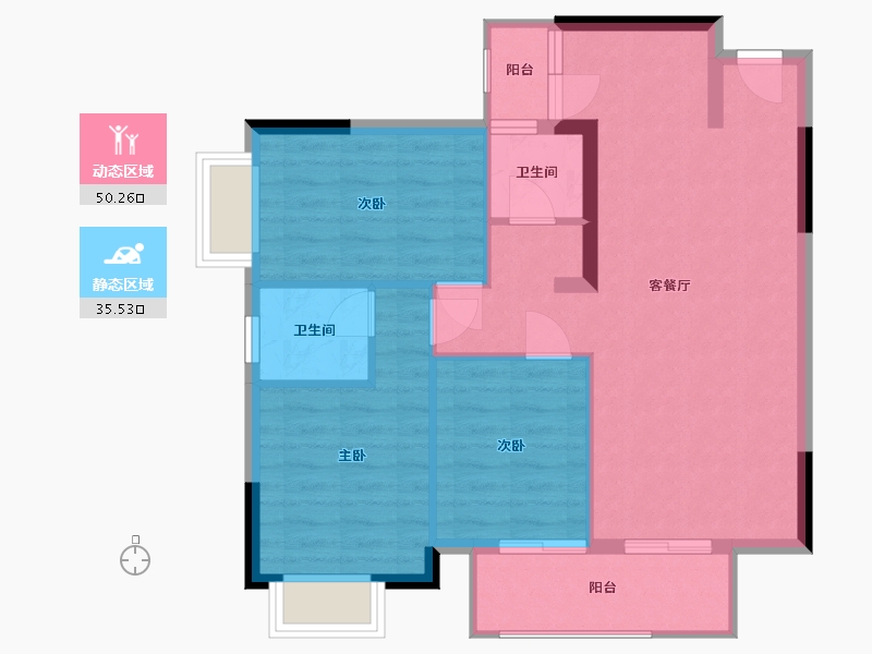 广西壮族自治区-南宁市-亿鼎温岭华府-77.63-户型库-动静分区