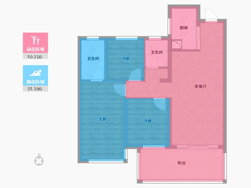 广西壮族自治区-南宁市-万科悦湾-75.61-户型库-动静分区