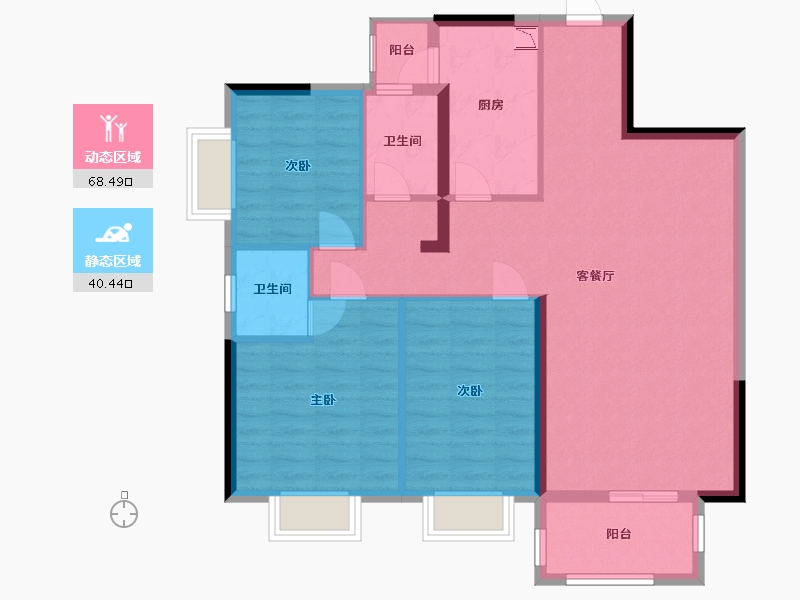 广西壮族自治区-南宁市-亿鼎温岭华府-98.22-户型库-动静分区