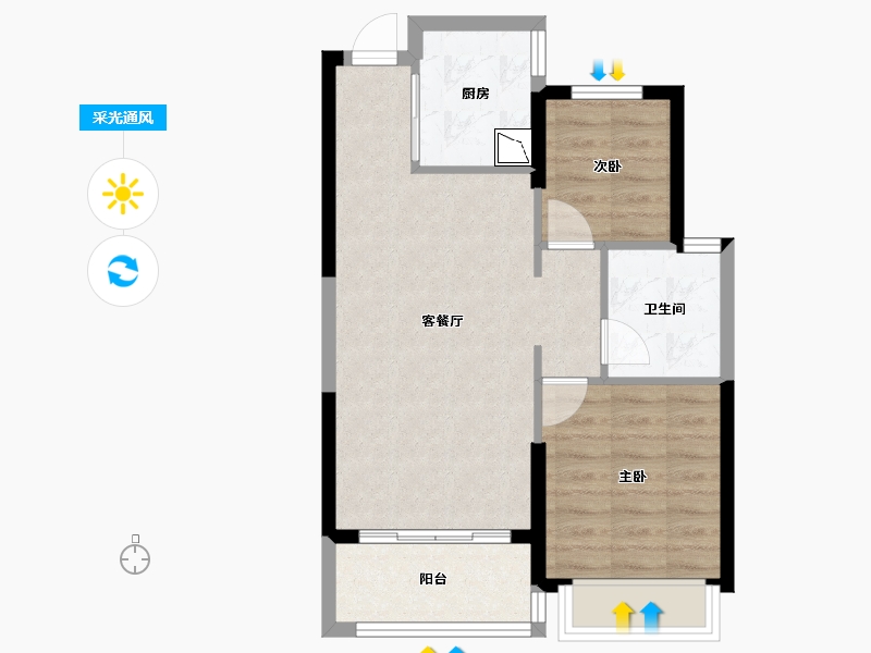 广西壮族自治区-南宁市-南宁恒大城-56.22-户型库-采光通风