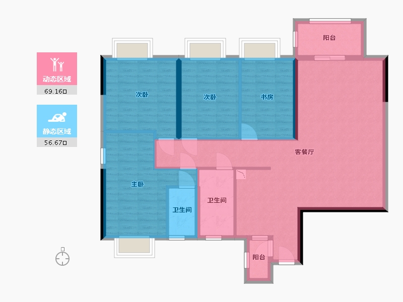 广西壮族自治区-南宁市-亿鼎温岭华府-113.61-户型库-动静分区