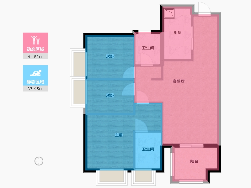 广东省-东莞市-万科金色城品-70.25-户型库-动静分区