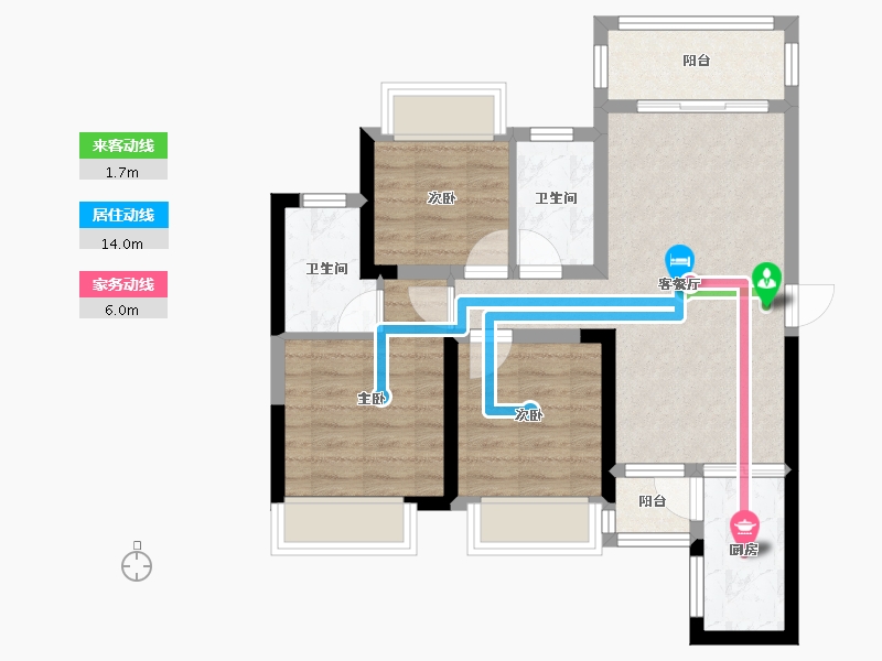 广西壮族自治区-南宁市-万丰新新传说-65.96-户型库-动静线