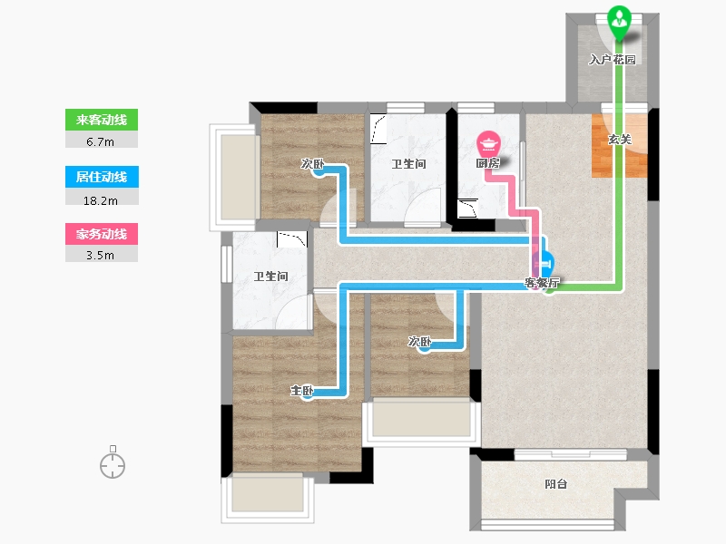 广东省-中山市-天基叠彩领峰-64.32-户型库-动静线