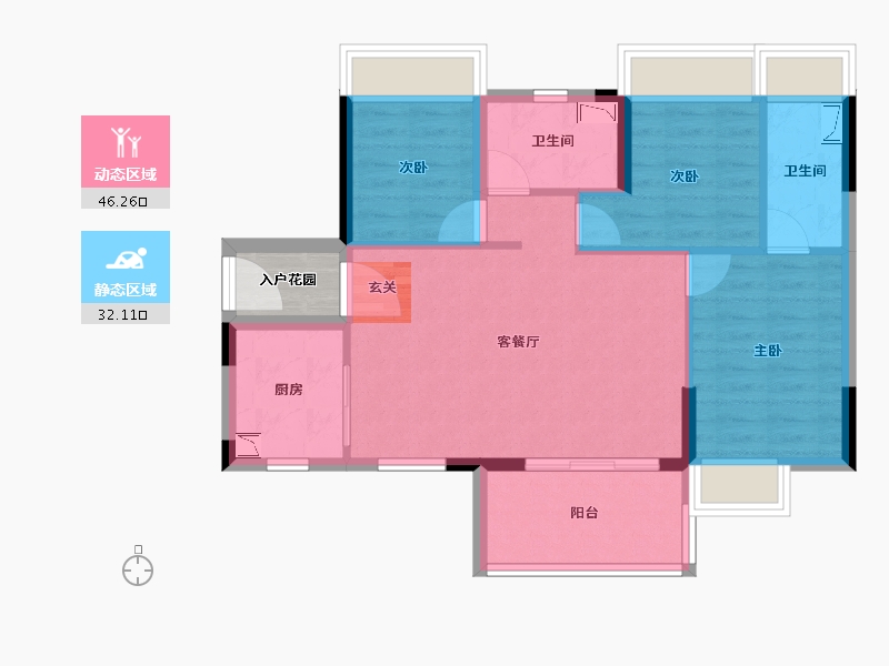 广东省-中山市-天基叠彩领峰-72.37-户型库-动静分区