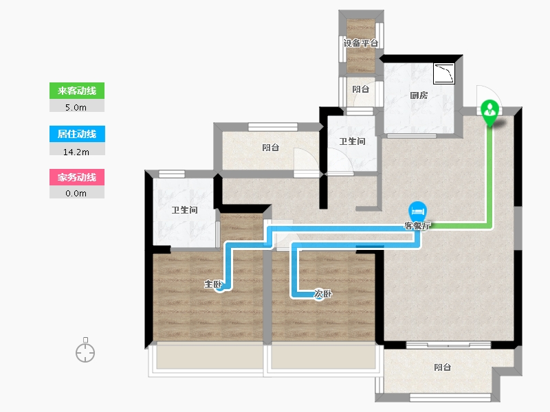 广东省-东莞市-正黄金色云庭-76.17-户型库-动静线