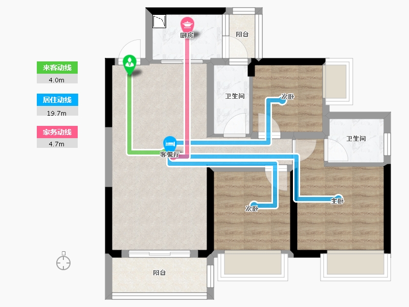 广西壮族自治区-南宁市-万丰新新传说-66.39-户型库-动静线