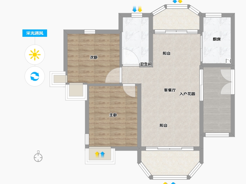 广东省-中山市-名豪花园-73.90-户型库-采光通风