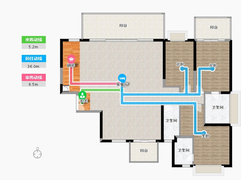 广西壮族自治区-南宁市-凯旋1号上水湾-195.55-户型库-动静线