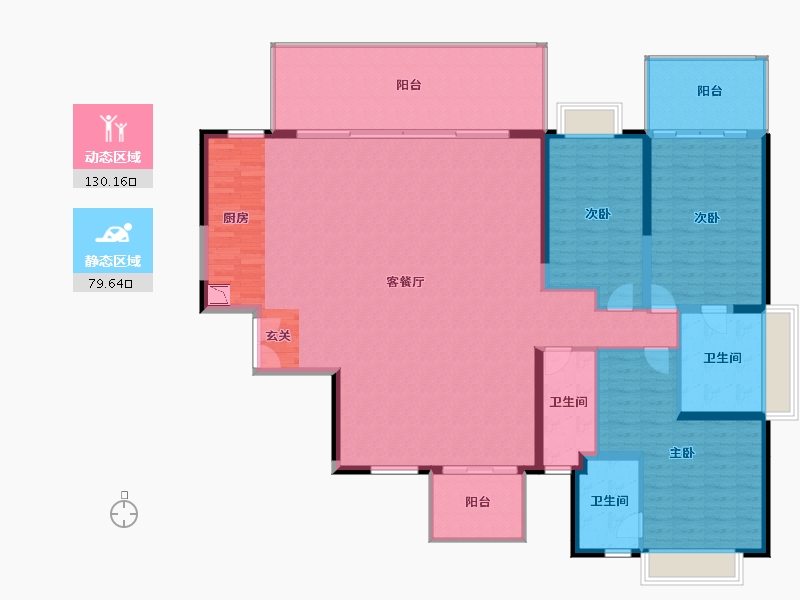 广西壮族自治区-南宁市-凯旋1号上水湾-195.55-户型库-动静分区