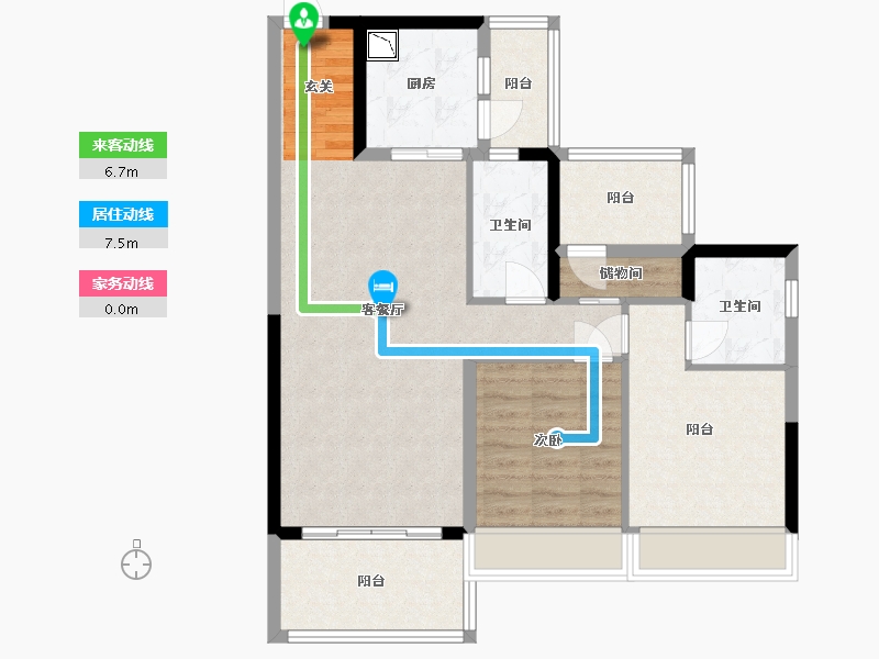 广东省-东莞市-碧桂园滨江府-86.63-户型库-动静线