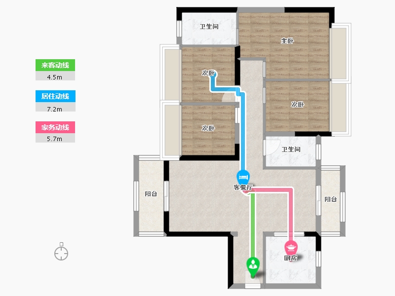 广东省-东莞市-金地柏悦府-94.08-户型库-动静线