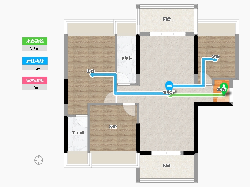 广东省-中山市-香滨水岸-82.38-户型库-动静线