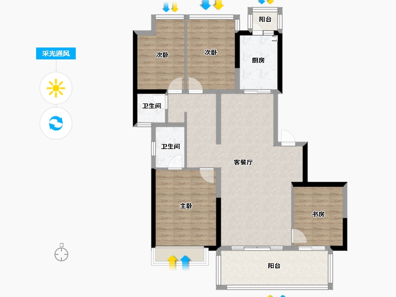 广西壮族自治区-南宁市-万科悦湾-112.04-户型库-采光通风