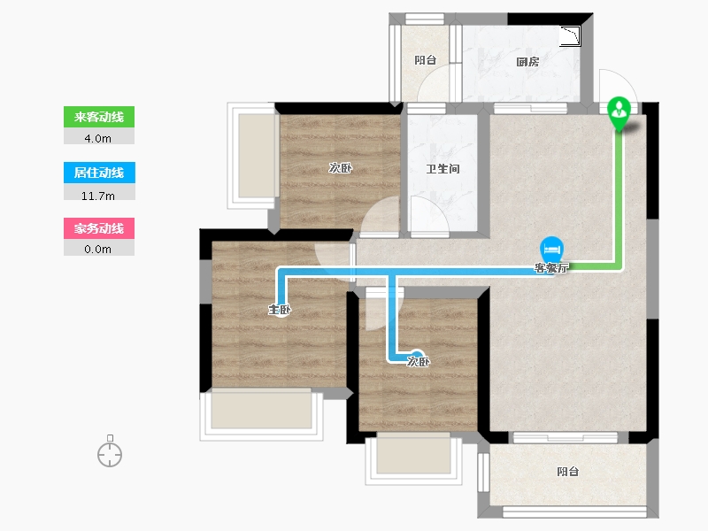 广西壮族自治区-南宁市-万丰新新传说-58.74-户型库-动静线