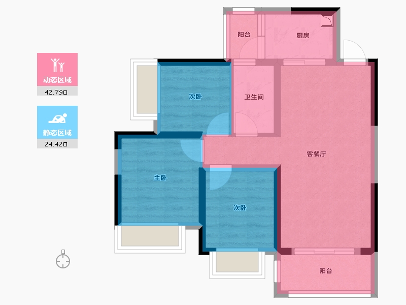 广西壮族自治区-南宁市-万丰新新传说-58.74-户型库-动静分区