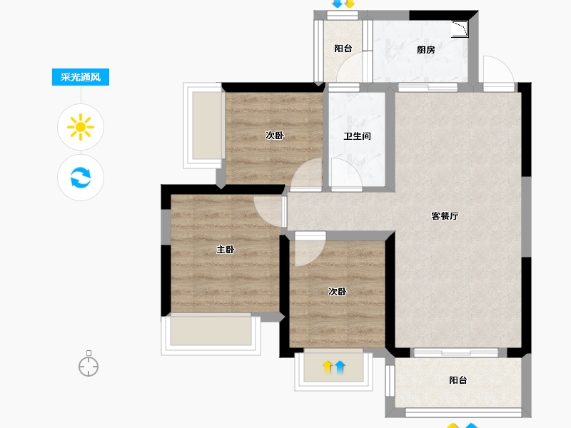 广西壮族自治区-南宁市-万丰新新传说-58.74-户型库-采光通风