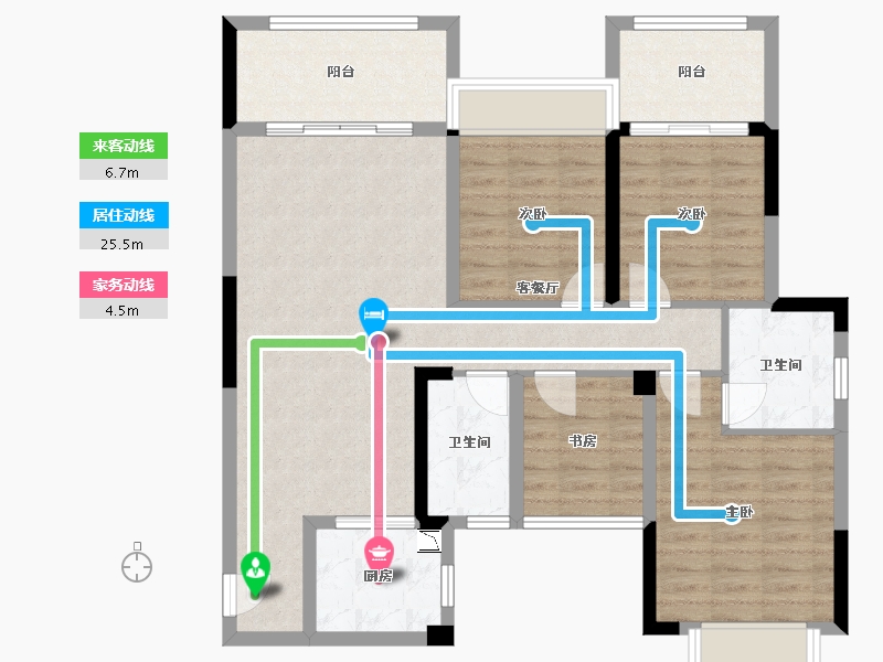 广西壮族自治区-桂林市-新安厦西宸源著-98.91-户型库-动静线