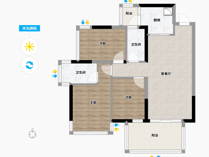 广西壮族自治区-南宁市-青溪府-79.13-户型库-采光通风