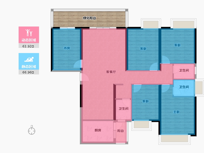 广西壮族自治区-南宁市-天健城天境-129.38-户型库-动静分区