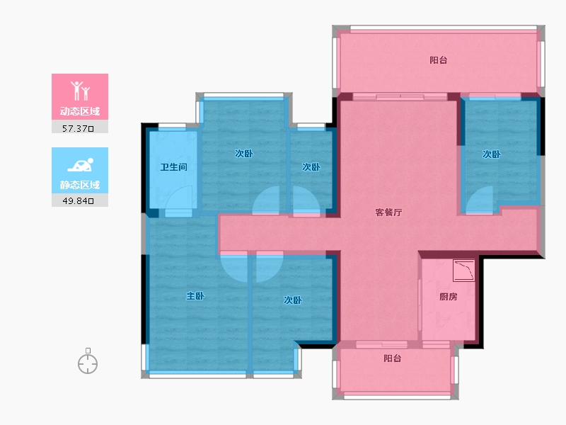 广西壮族自治区-南宁市-青溪府-94.86-户型库-动静分区