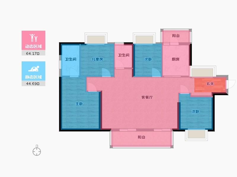 广东省-东莞市-海德琥珀臺-97.74-户型库-动静分区