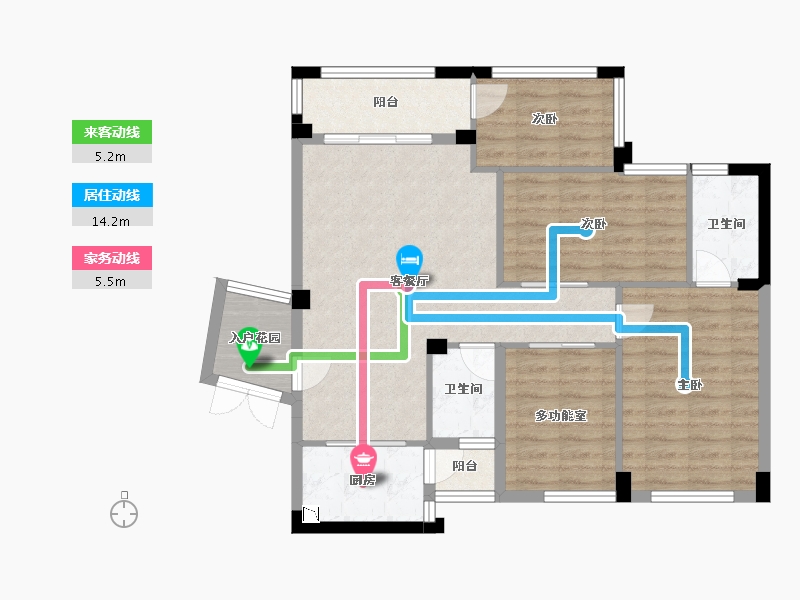 广西壮族自治区-桂林市-碧园香槟小镇-90.75-户型库-动静线