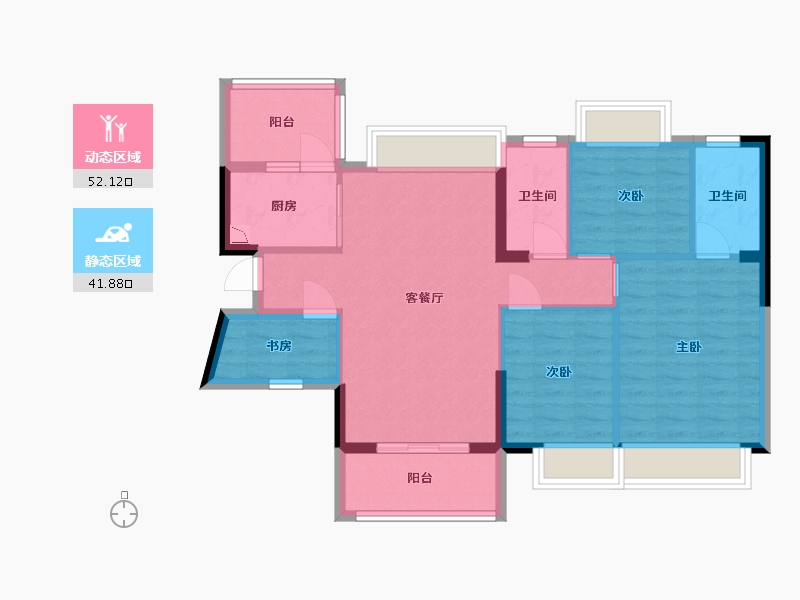 广东省-东莞市-嘉辉豪庭逸峯-83.89-户型库-动静分区