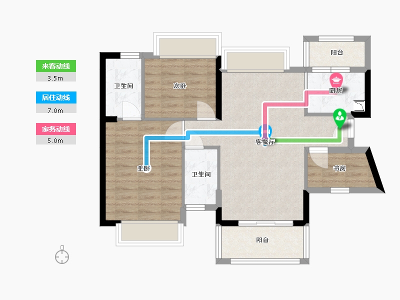 广东省-东莞市-嘉辉豪庭逸峯-71.06-户型库-动静线